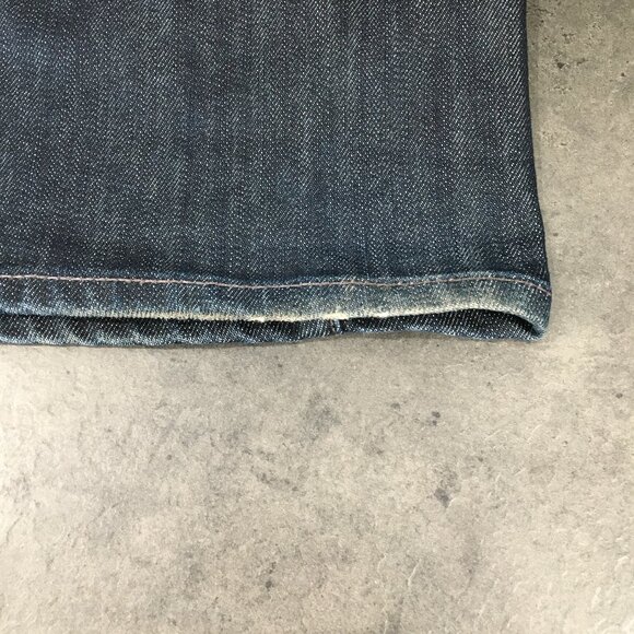 PAIGE Denim Dark Wash BEL AIR Classic Rise Boot Cut 5 Pocket Logo Hardware Jeans - Picture 11 of 12